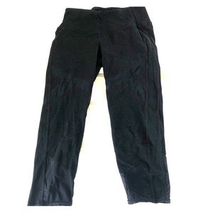 Athleta Cropped Black Leggings with Mesh
